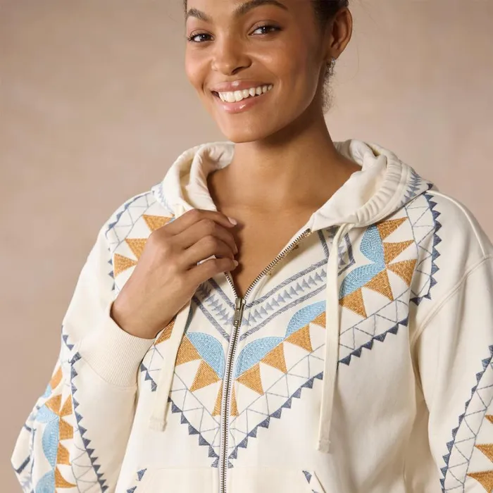 Women Esker Zip Hoodie Vanilla Sundance Catalog Jackets and Coats