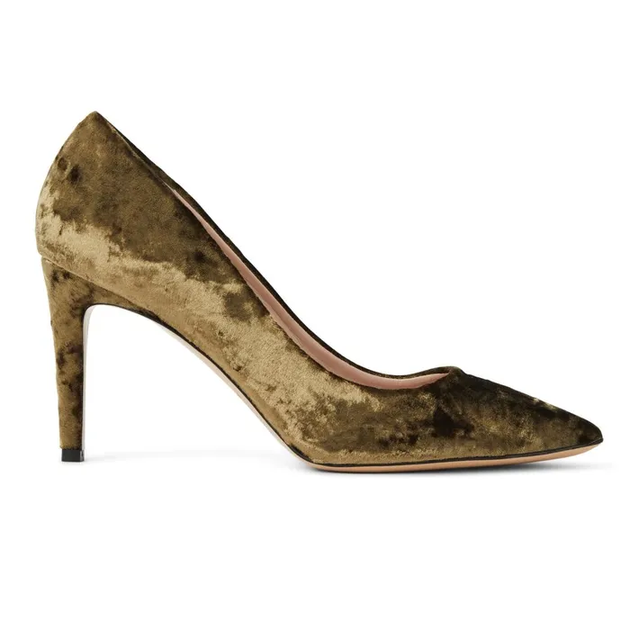 Women Evening Bruno Magli Telma Pointed Toe Pump Olive Velvet