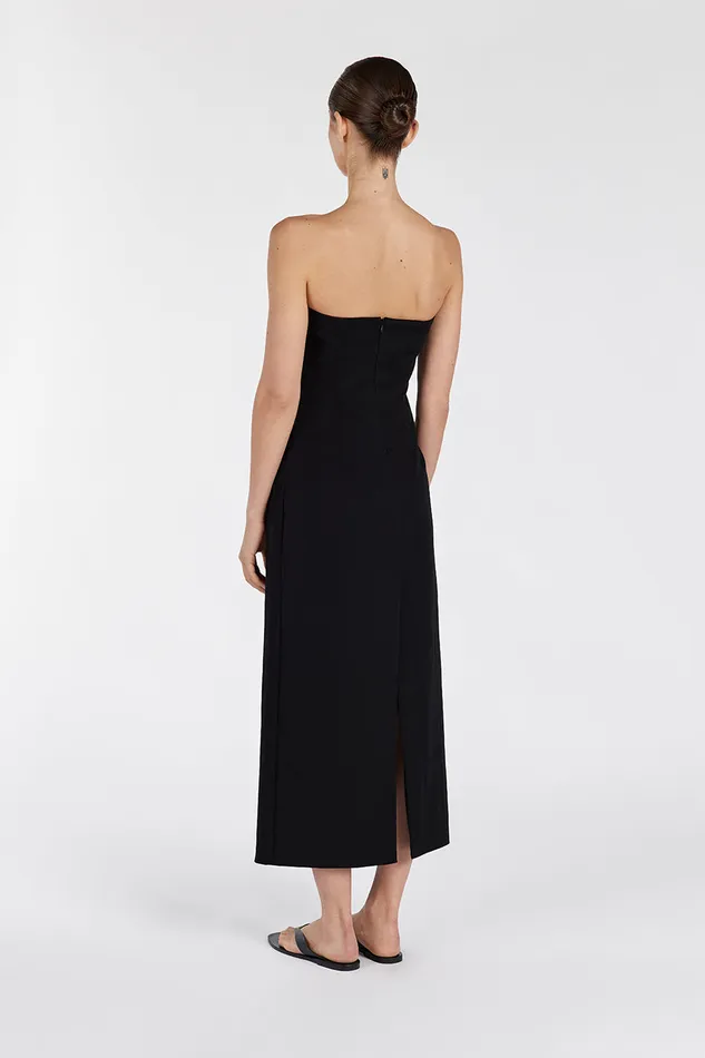 Women Event Dresses DISSH OPAL BLACK STRAPLESS MIDI DRESS