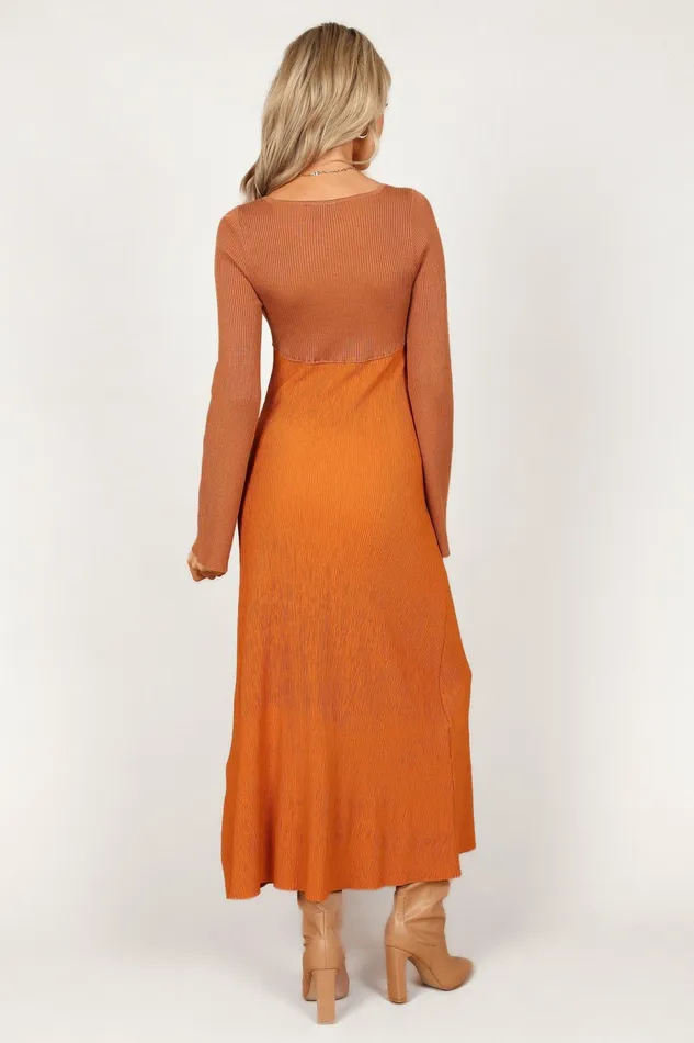 Women Event Dresses Petal and Pup Lirique Long Sleeve Maxi Dress TanOrange