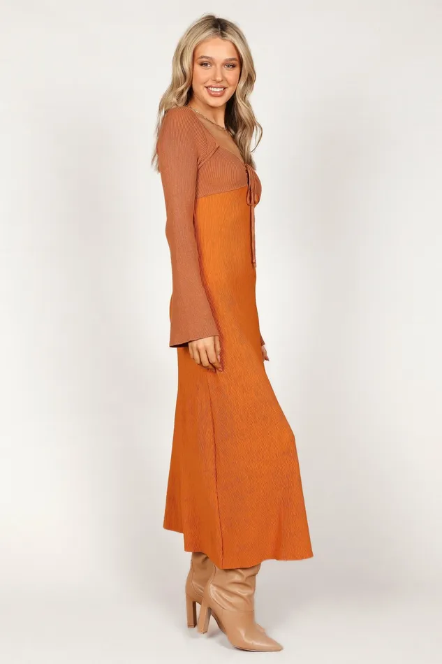 Women Event Dresses Petal and Pup Lirique Long Sleeve Maxi Dress TanOrange