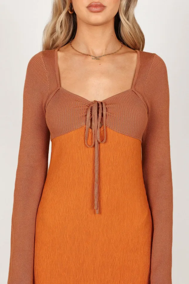 Women Event Dresses Petal and Pup Lirique Long Sleeve Maxi Dress TanOrange