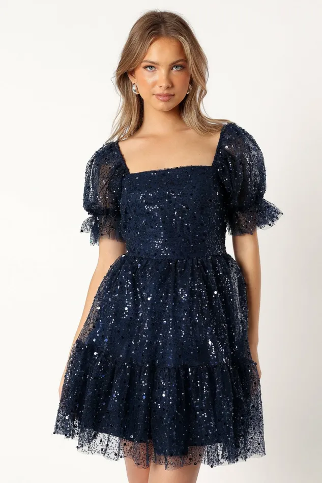 Women Fall Dresses Petal and Pup Karina Mini Dress Navy