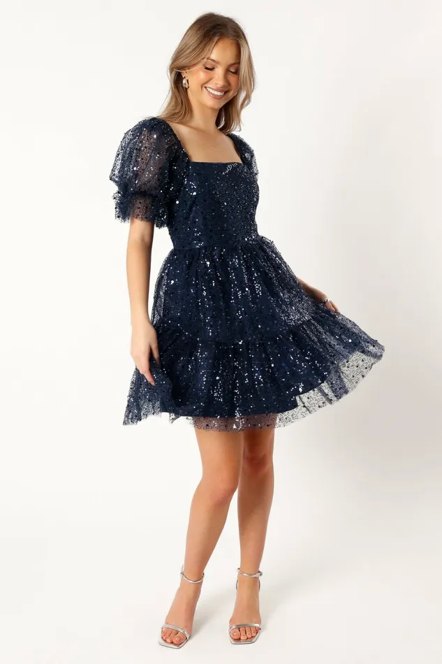 Women Fall Dresses Petal and Pup Karina Mini Dress Navy