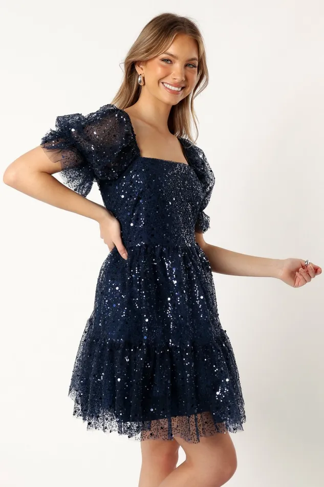 Women Fall Dresses Petal and Pup Karina Mini Dress Navy
