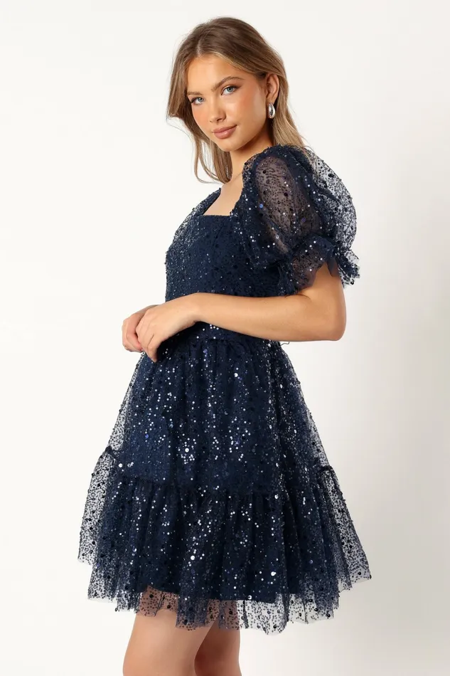 Women Fall Dresses Petal and Pup Karina Mini Dress Navy