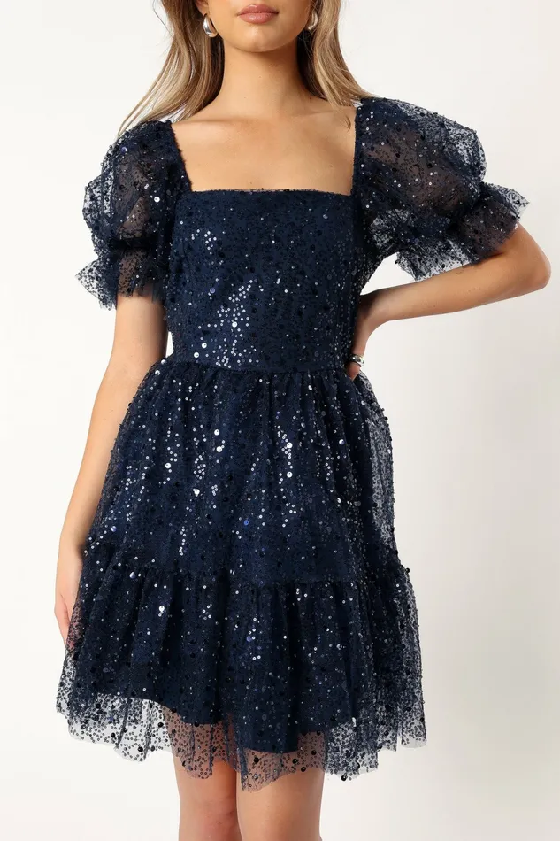 Women Fall Dresses Petal and Pup Karina Mini Dress Navy