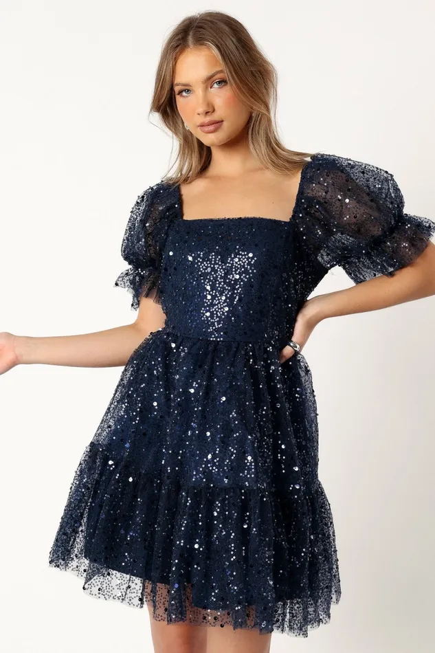 Women Fall Dresses Petal and Pup Karina Mini Dress Navy