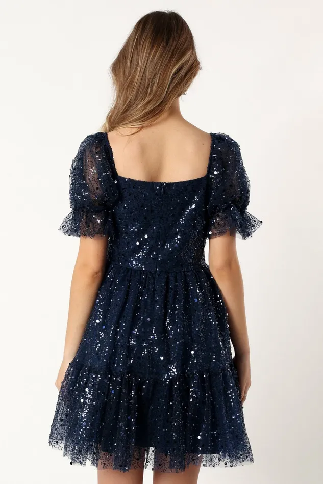 Women Fall Dresses Petal and Pup Karina Mini Dress Navy