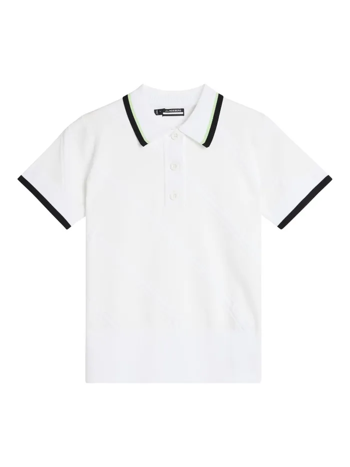 Women Feline Knitted Shirt White JLindeberg Polo Shirts Women Feline Knitted Shirt White JLindeberg Polo Shirts