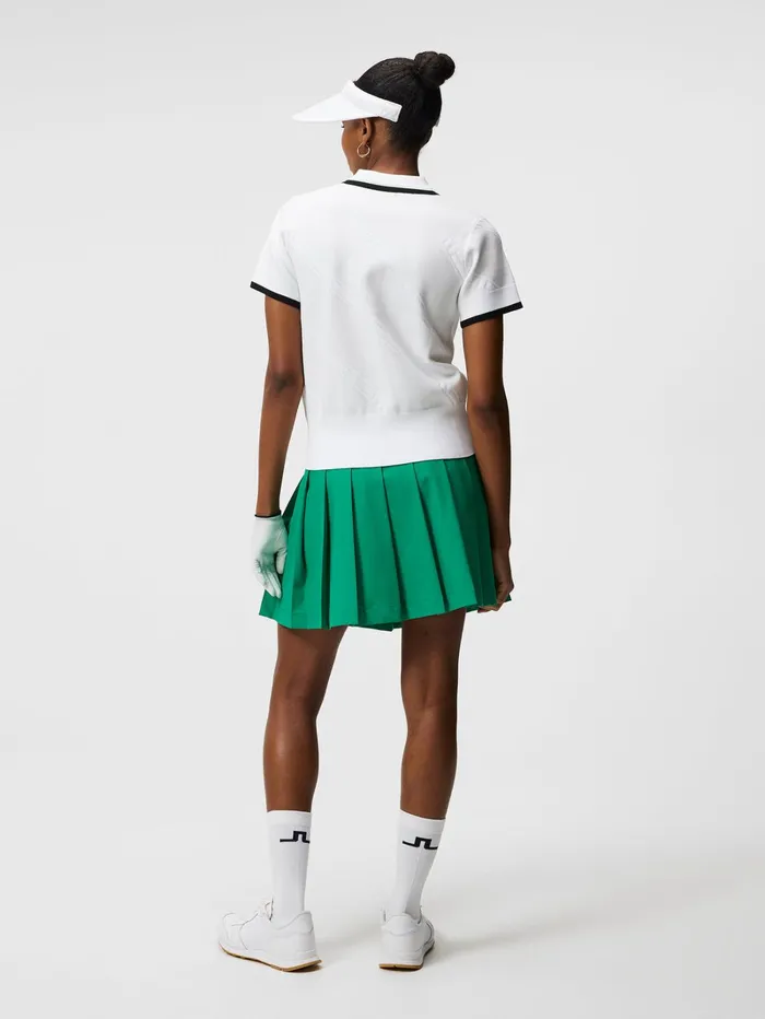Women Feline Knitted Shirt White JLindeberg Polo Shirts Women Feline Knitted Shirt White JLindeberg Polo Shirts