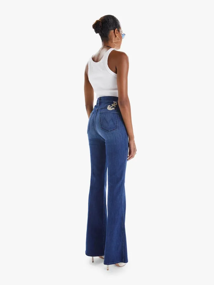 Women Flare Mother Denim The Mellow Drama Dark Blue