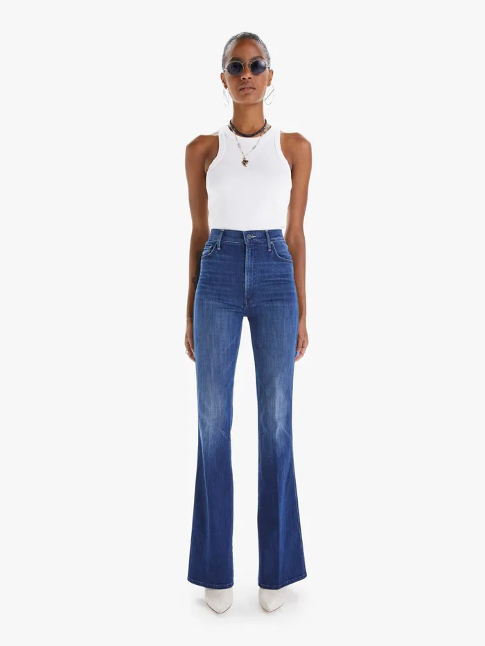 Women Flare Mother Denim The Mellow Drama Dark Blue