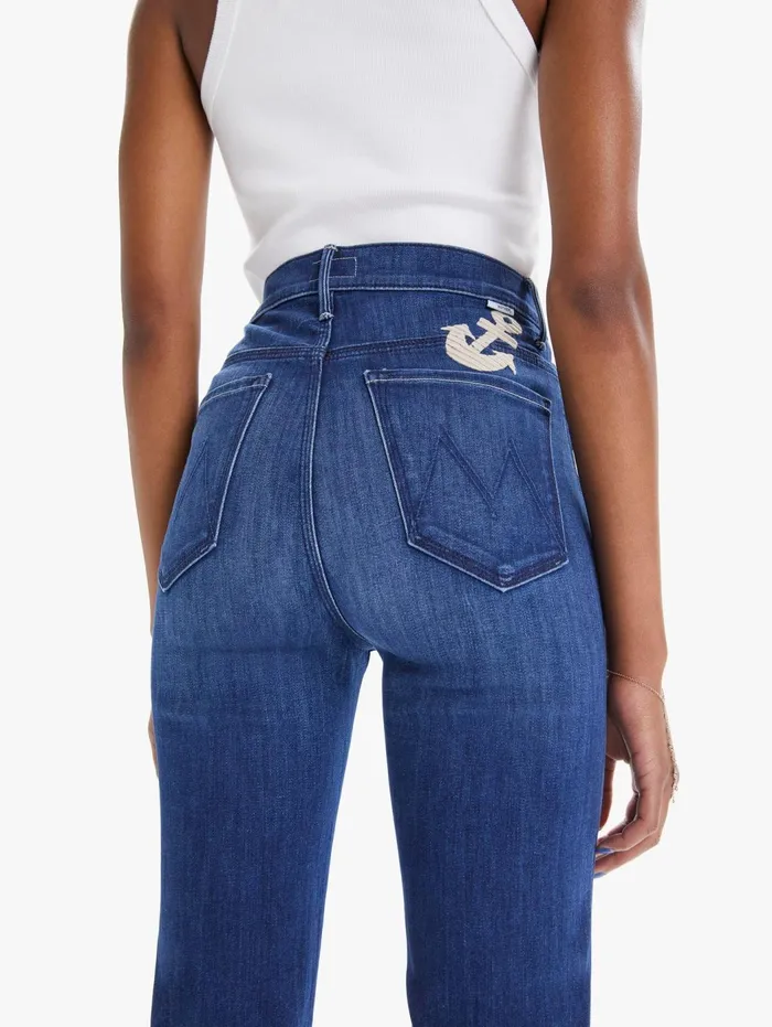 Women Flare Mother Denim The Mellow Drama Dark Blue