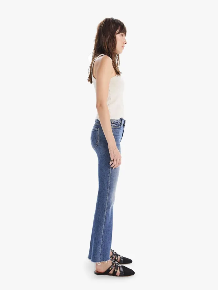 Women Flare Mother Denim The Weekender Fray Medium Blue