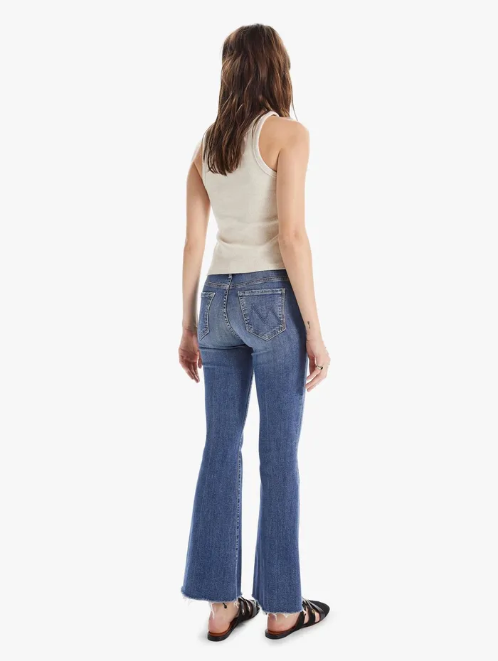 Women Flare Mother Denim The Weekender Fray Medium Blue