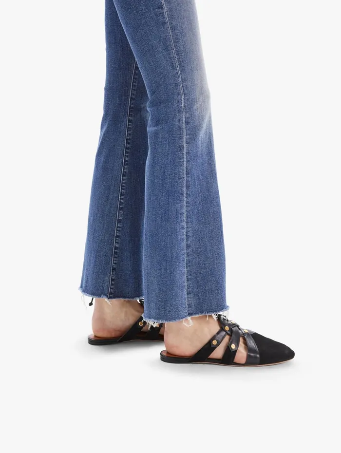 Women Flare Mother Denim The Weekender Fray Medium Blue