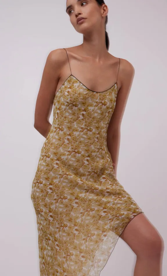 Women FLORENTINE ASYM MIDI DRESS 8211 GOLDEN BLURRED FLORAL Bec Bridge Midi Dresses