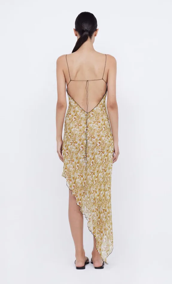 Women FLORENTINE ASYM MIDI DRESS 8211 GOLDEN BLURRED FLORAL Bec Bridge Midi Dresses