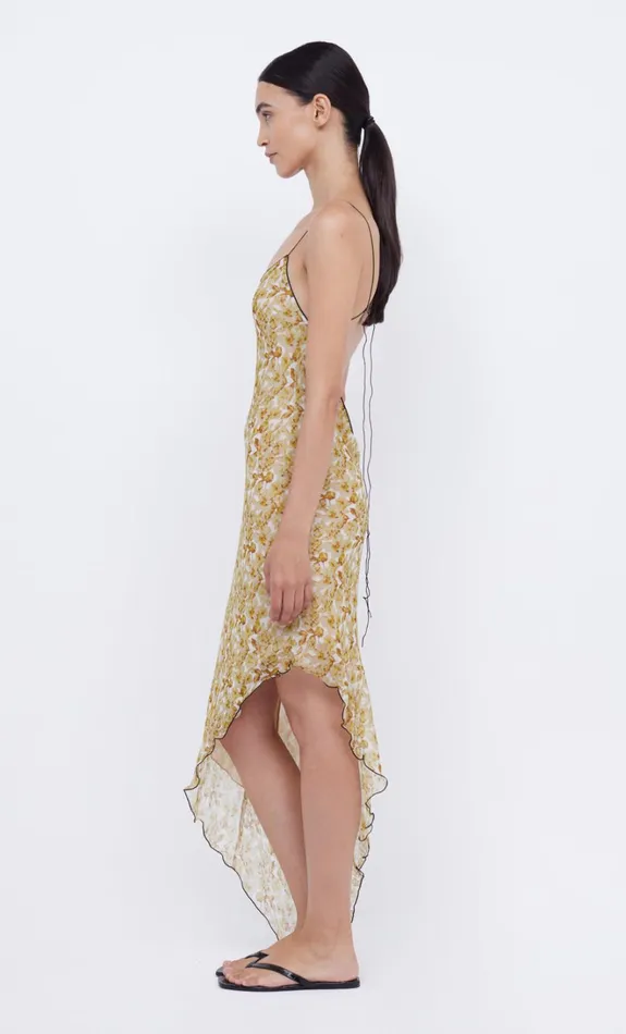 Women FLORENTINE ASYM MIDI DRESS 8211 GOLDEN BLURRED FLORAL Bec Bridge Midi Dresses