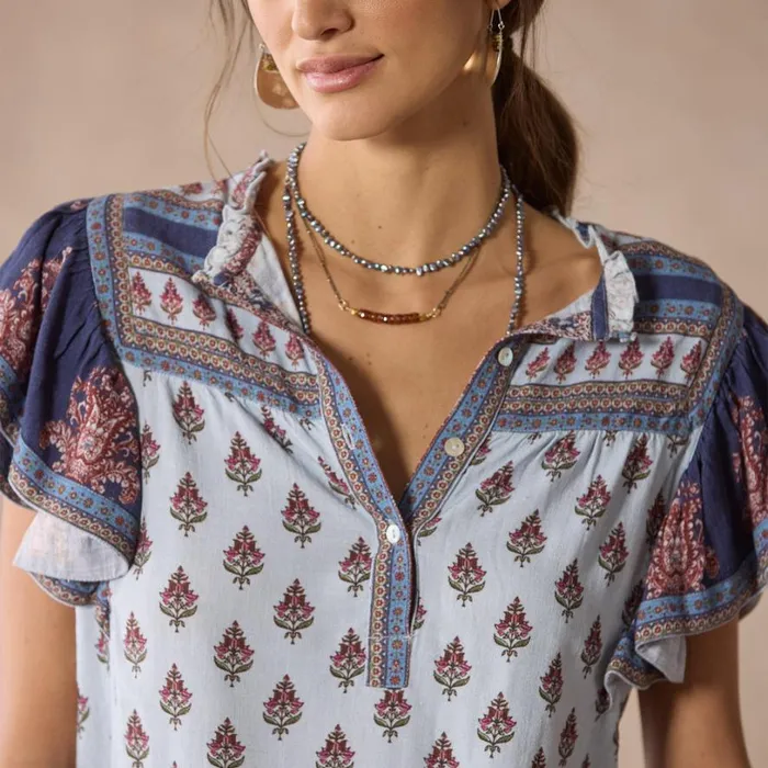 Women Folklore Ruffle Shirt Navy Sundance Catalog Tops Women Folklore Ruffle Shirt Navy Sundance Catalog Tops