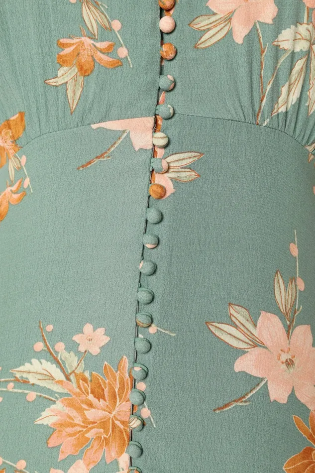 Women Frampton Midi Dress Blue Floral Event Dresses Petal and Pup