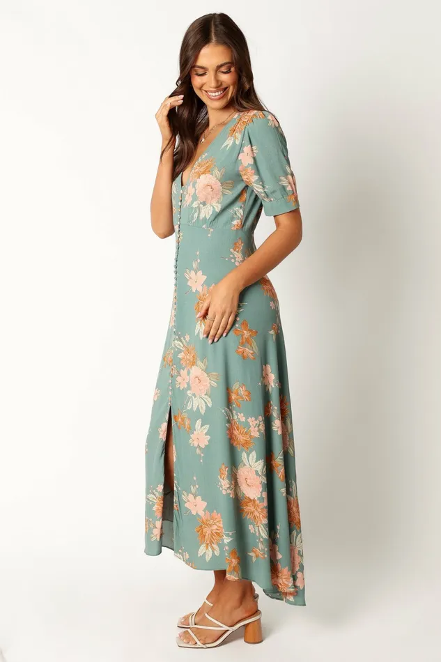 Women Frampton Midi Dress Blue Floral Event Dresses Petal and Pup