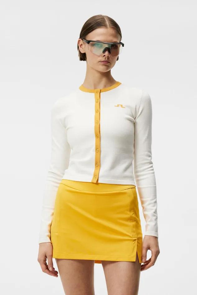 Women Freda Knitted Cardigan White JLindeberg Knitwear