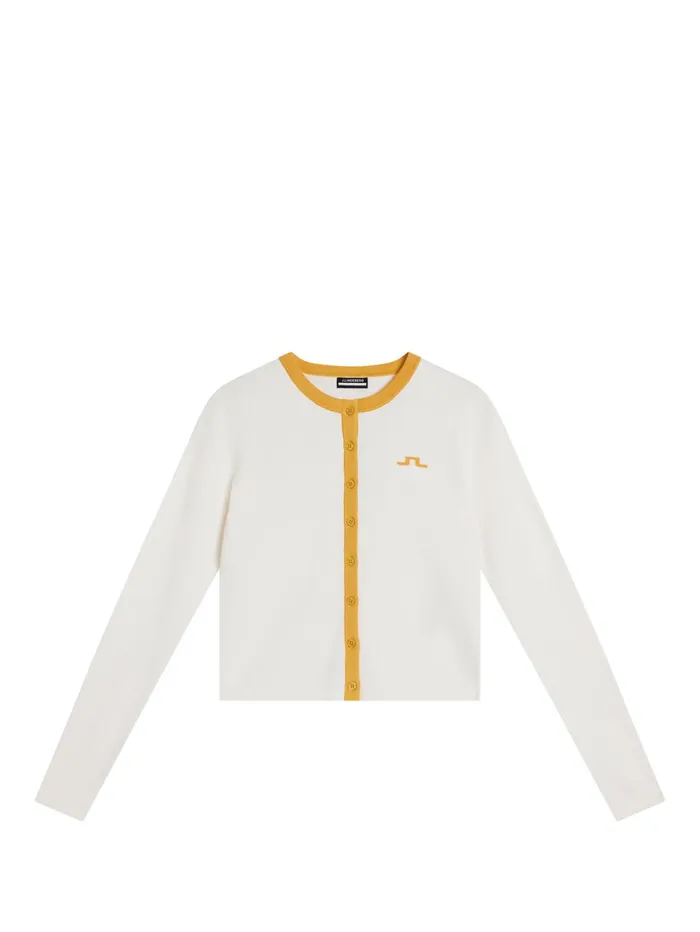 Women Freda Knitted Cardigan White JLindeberg Knitwear