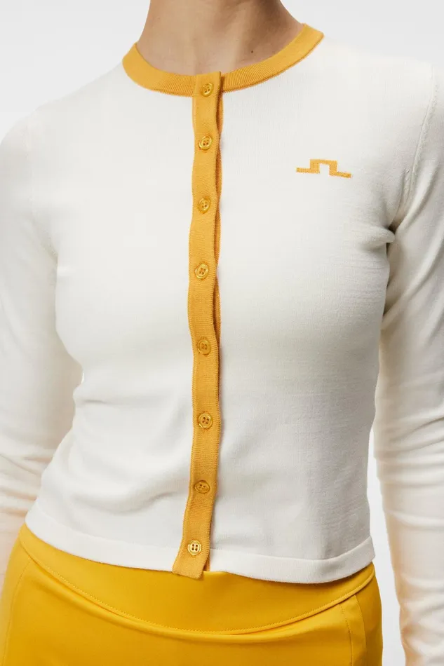 Women Freda Knitted Cardigan White JLindeberg Knitwear