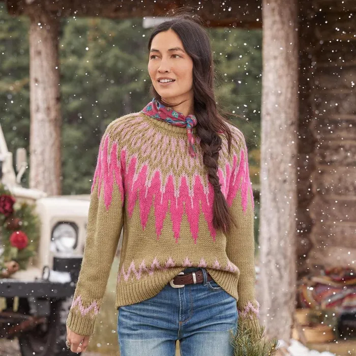 Women Freeski Fairisle Sweater Camelpink Sundance Catalog Sweaters Women Freeski Fairisle Sweater Camelpink Sundance Catalog Sweaters