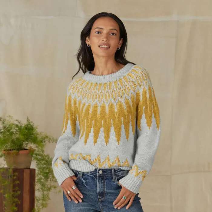 Women Freeski Fairisle Sweater Camelpink Sundance Catalog Sweaters Women Freeski Fairisle Sweater Camelpink Sundance Catalog Sweaters