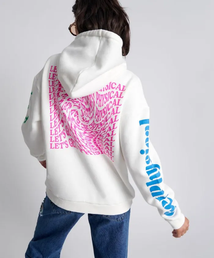 Women GET PHYSICAL OVERSIZED HOODY WHITE One Teaspoon Hoodies And Sweats Women GET PHYSICAL OVERSIZED HOODY WHITE One Teaspoon Hoodies And Sweats