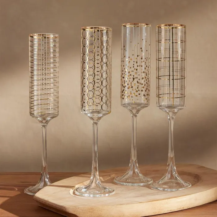 Women Golden Moments Champagne Flute Set Sundance Catalog Seasonal