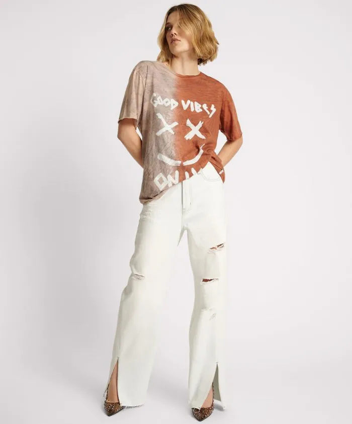 Women GOOD VIBES ONLY OVERSIZED HAND DYED TEE One Teaspoon Tees and Tanks Women GOOD VIBES ONLY OVERSIZED HAND DYED TEE One Teaspoon Tees and Tanks