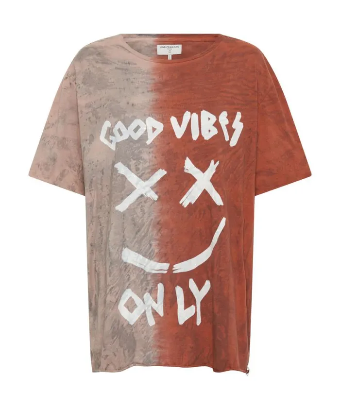 Women GOOD VIBES ONLY OVERSIZED HAND DYED TEE One Teaspoon Tees and Tanks Women GOOD VIBES ONLY OVERSIZED HAND DYED TEE One Teaspoon Tees and Tanks