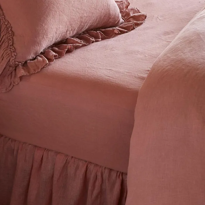 Women Gossamer Linen Fitted Sheet Sea Sundance Catalog Bedding and Bath