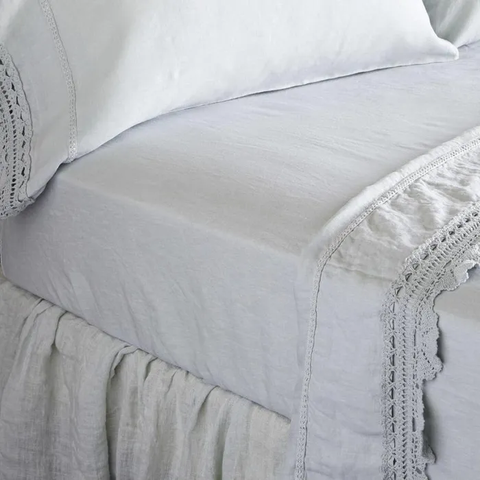 Women Gossamer Linen Fitted Sheet Sea Sundance Catalog Bedding and Bath Women Gossamer Linen Fitted Sheet Sea Sundance Catalog Bedding and Bath