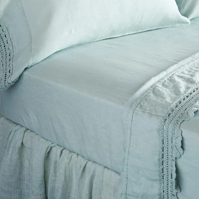 Women Gossamer Linen Fitted Sheet Sea Sundance Catalog Bedding and Bath Women Gossamer Linen Fitted Sheet Sea Sundance Catalog Bedding and Bath