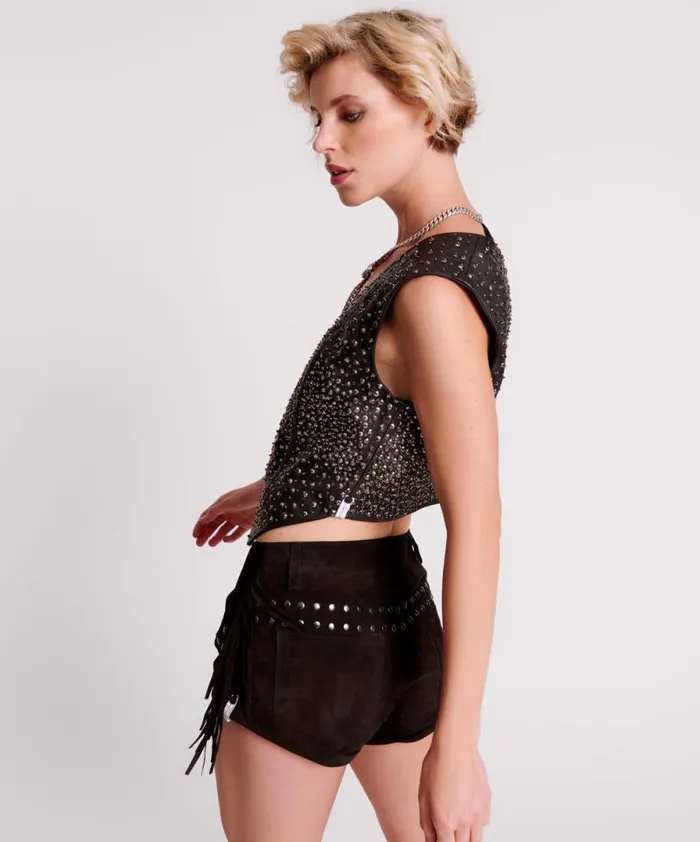 Women GOTHIC RODEO FRINGED SUEDE STUDDED BANDITS LOW WAIST SHORTS One Teaspoon Bottoms Women GOTHIC RODEO FRINGED SUEDE STUDDED BANDITS LOW WAIST SHORTS One Teaspoon Bottoms