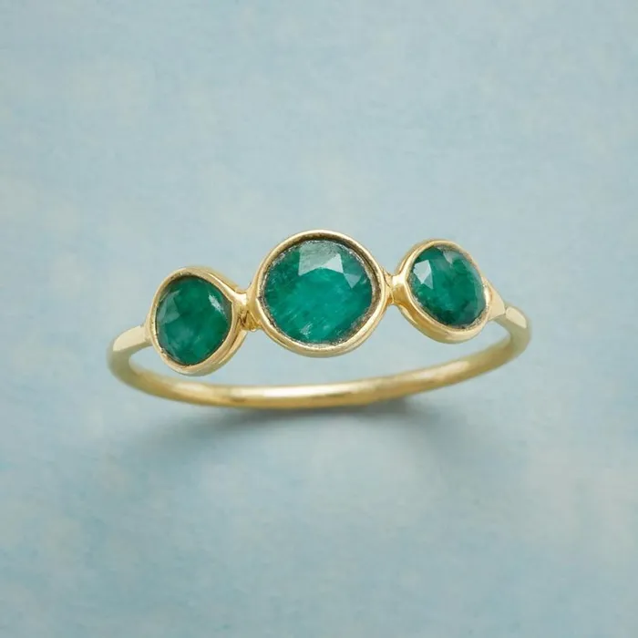 Women Green Trio Ring Sundance Catalog Rings