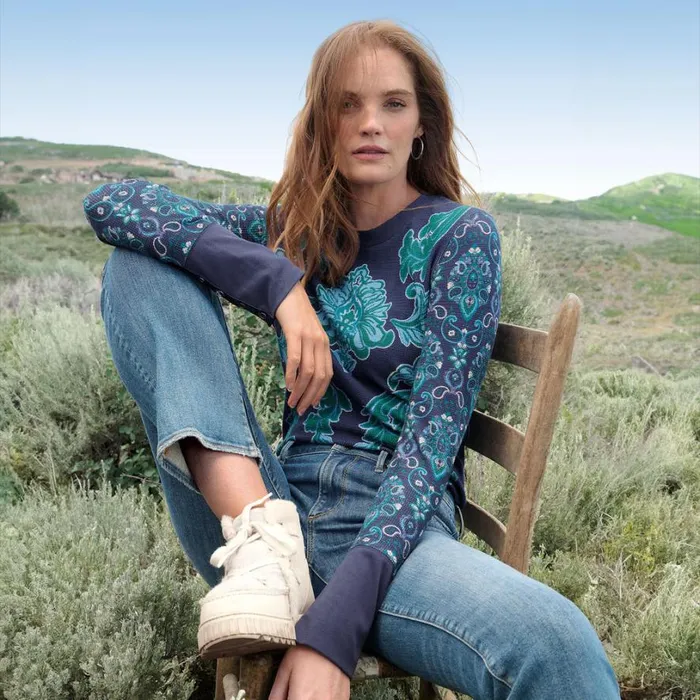 Women Gretchen Thermal Sapphire Sundance Catalog Tops