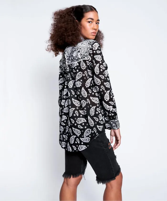 Women HAND BATIK PAISLEY WESTERN SHIRT One Teaspoon Shirts