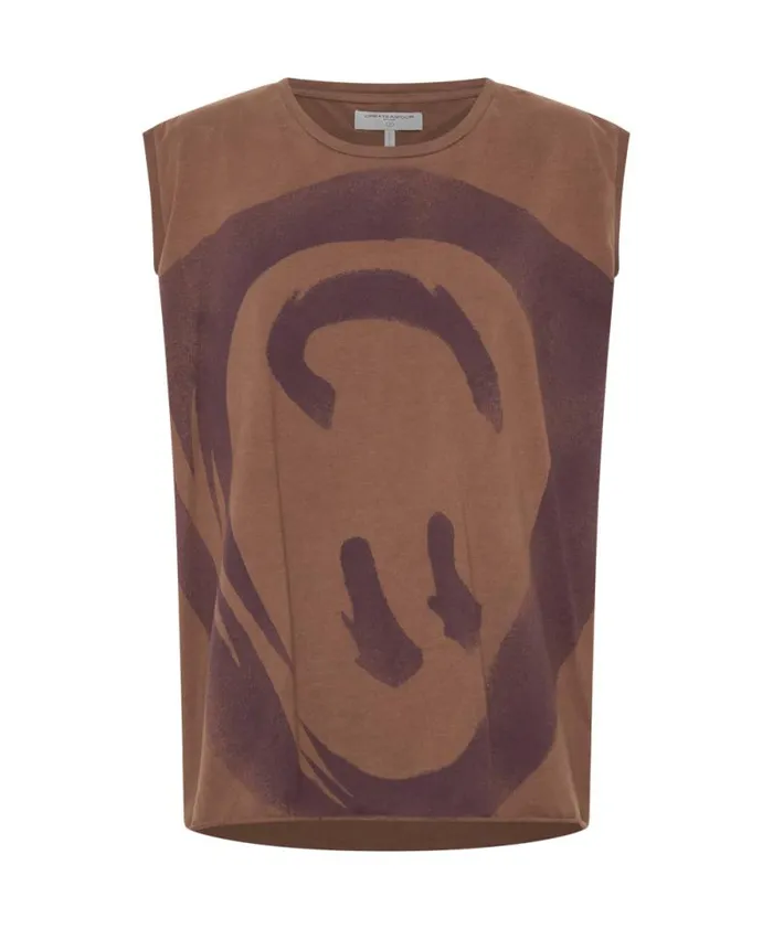 Women HAND SPRAYED SMILEY OVERSIZED TANK One Teaspoon Tops Women HAND SPRAYED SMILEY OVERSIZED TANK One Teaspoon Tops