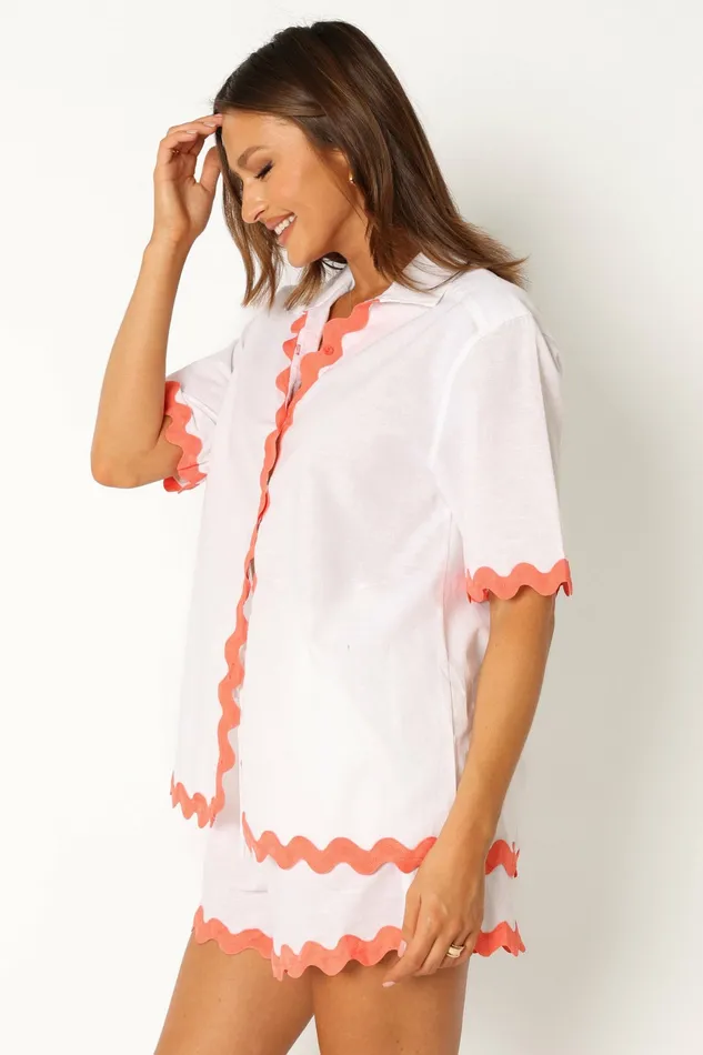 Women Harry Shirt WhiteMelon Blouses and Shirts Petal and Pup