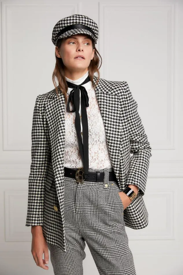Women Hats and Headbands Holland Cooper Bretton Hat Houndstooth Women Hats and Headbands Holland Cooper Bretton Hat Houndstooth