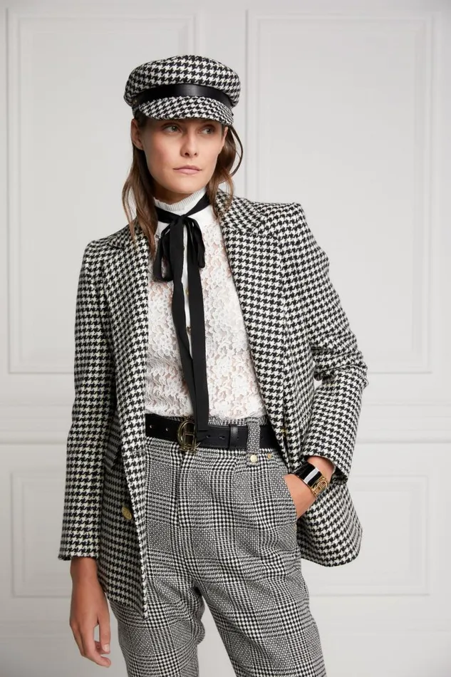 Women Hats and Headbands Holland Cooper Bretton Hat Houndstooth Women Hats and Headbands Holland Cooper Bretton Hat Houndstooth