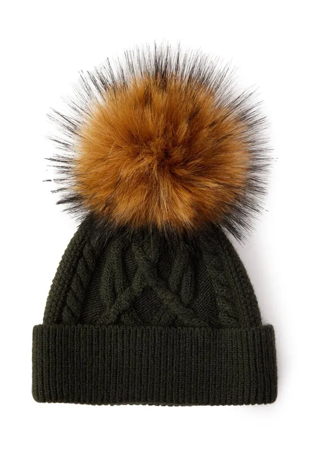 Women Hats and Headbands Holland Cooper Cortina Bobble Hat Fern Green