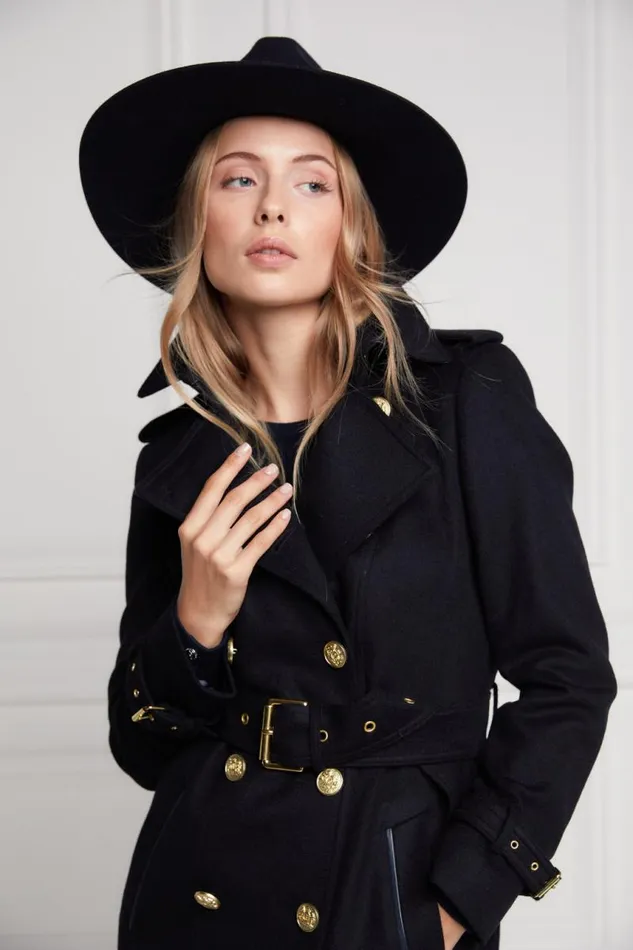 Women Hats and Headbands Holland Cooper The Jessica Wool Hat Navy Women Hats and Headbands Holland Cooper The Jessica Wool Hat Navy