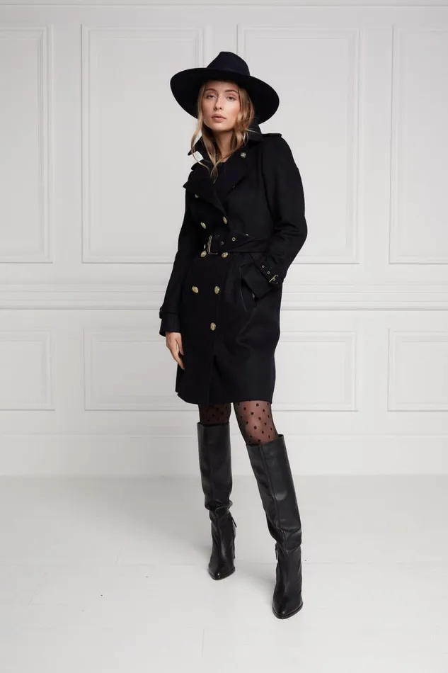 Women Hats and Headbands Holland Cooper The Jessica Wool Hat Navy Women Hats and Headbands Holland Cooper The Jessica Wool Hat Navy